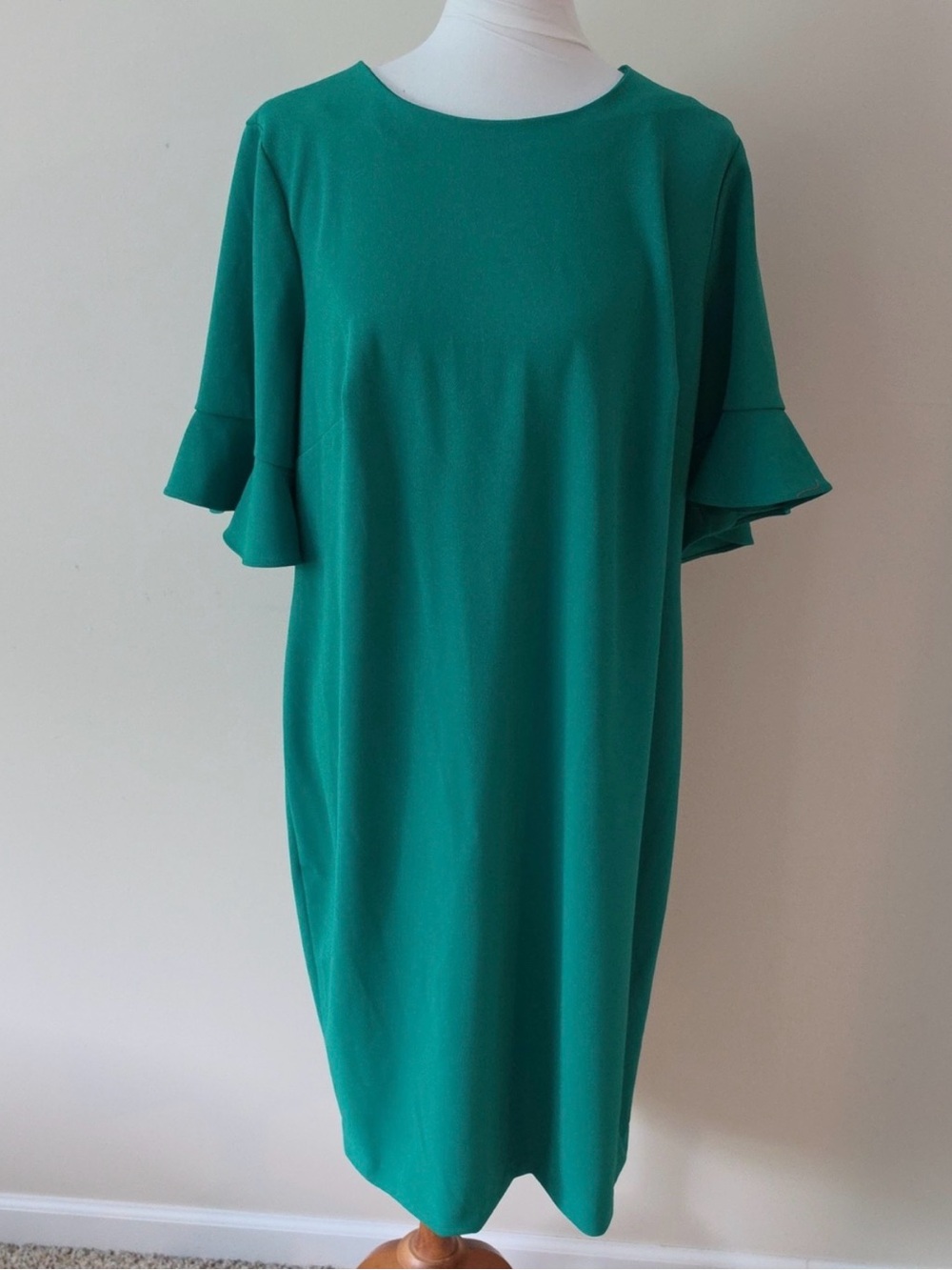 Calvin Klein Kelly Green Dress - short sleeves with slight flutter